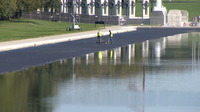 Reflecting Pool refilled after troubled renovation, vandalism allegations