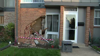 Two families displaced after car crashes into Montgomery County townhouse