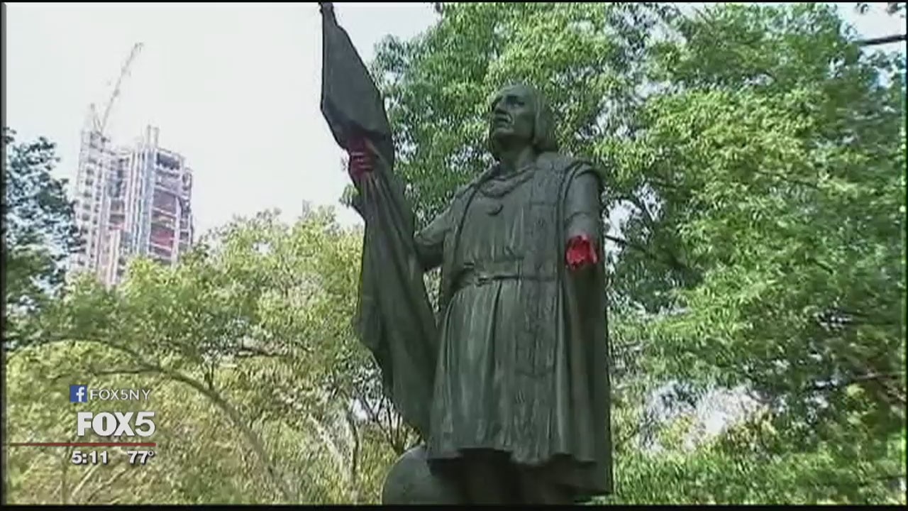 Central Park Columbus statue vandalized