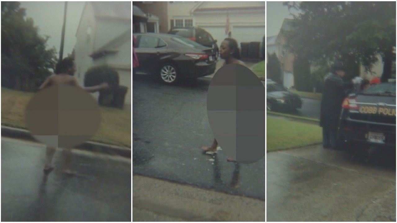 Police: Woman was running down road naked in the rain with 