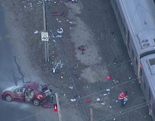 LIRR Train Strikes Empty Car, 2