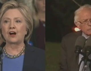 Hillary Clinton and Bernie Sanders