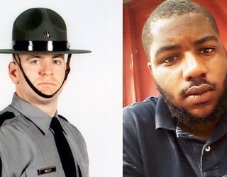 Trooper Seth Kelly, Left, Suspect Daniel Clary, Right 1_1510159841830-401096.jpg