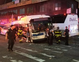 2 Buses Collide in Queens