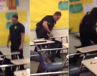 Video shows school officer tossing student in classroom