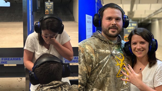 Man's shooting range wedding proposal was right on target