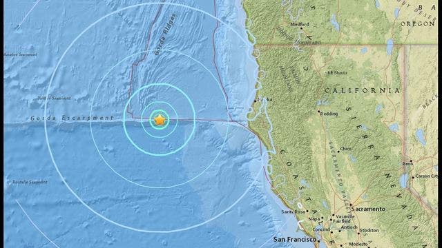 USGS: 5.7 magnitude earthquake in ocean off Northern California coast