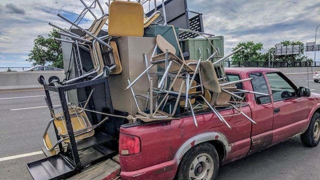 Massachusetts State Police stop truck stuffed with furniture on interstate: 'What could go wrong?'