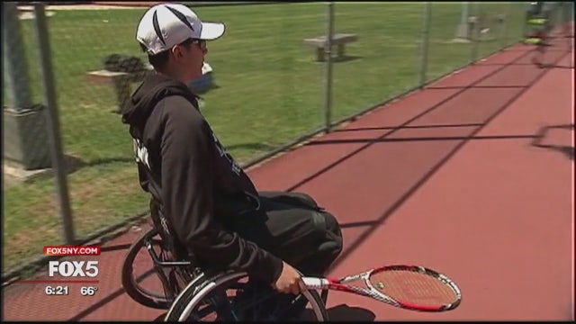 Long Island wheelchair athlete on varsity tennis team