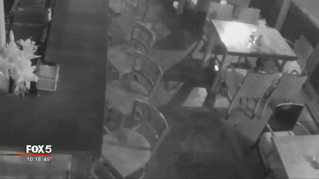 Thief Waves at Cameras During Burglary