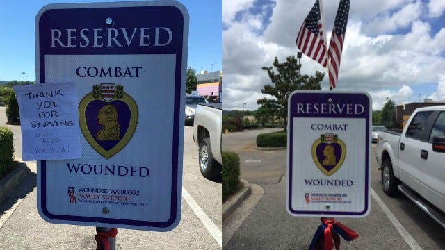 Purple Heart parking spaces designated at The Home Depot