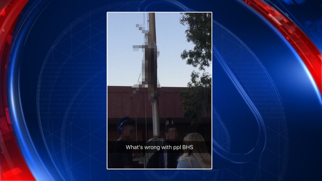 Dead deer hung from flagpole outside Brandon High School