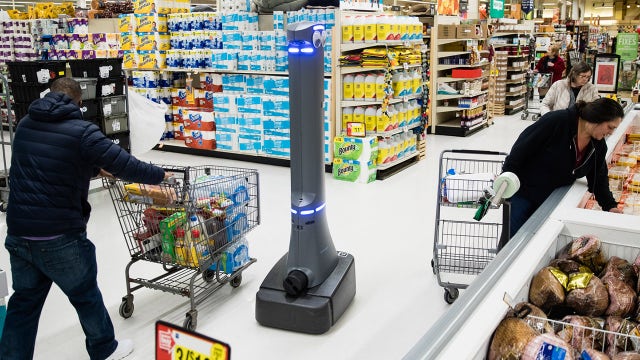A robot named Marty detects spills in the supermarket, and more are coming