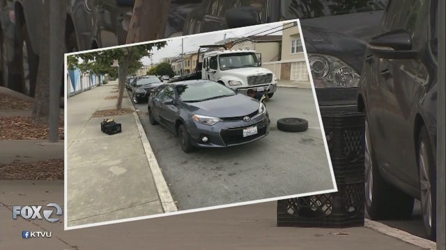After wheels stolen from car, couple gets parking ticket