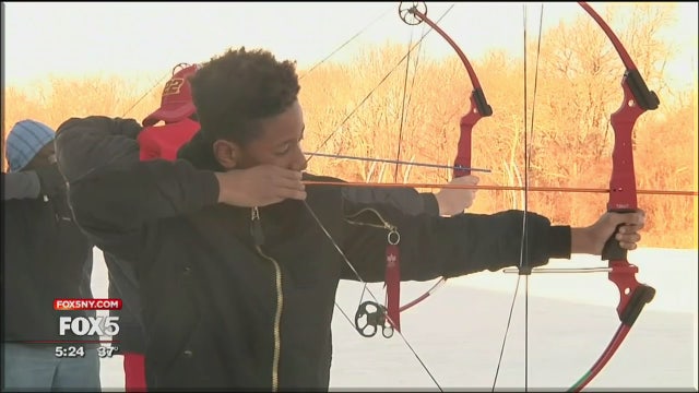 Archery in the snow: Winter doesn't stop these students