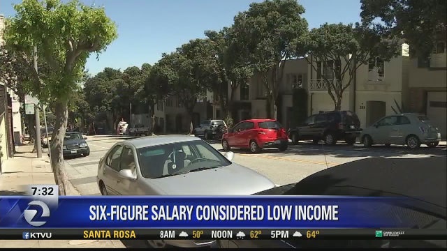 6 figure salary considered low income for Bay Area families