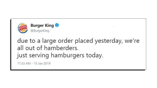 Burger King trolls Trump on Twitter over 'hamberders'