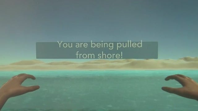 Using VR to learn how to escape a rip current