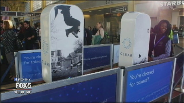 Get through security with fingerprint or eye scan