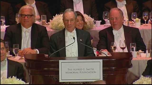 Bloomberg roasts de Blasio at charity gala