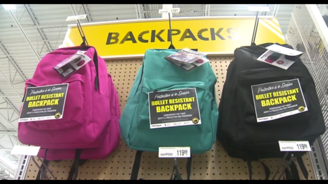 Stores selling "bullet-resistant" backpacks