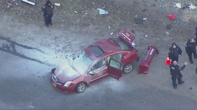 LIRR train hits empty car