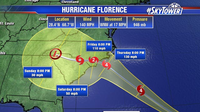 Florence downgraded to Cat. 2; still potentially deadly storm