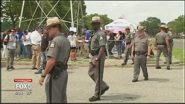 Protesters, supporters gather Trump speech