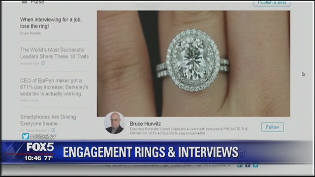 Expert: Don't wear huge engagement ring to a job interview