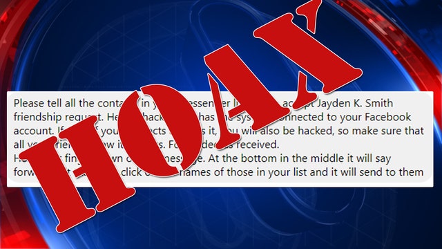 That Facebook 'friend request' message is a hoax