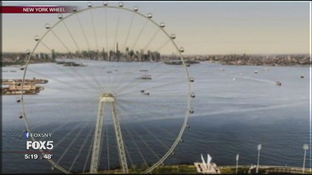 Construction of huge Ferris wheel on Staten Island stalls