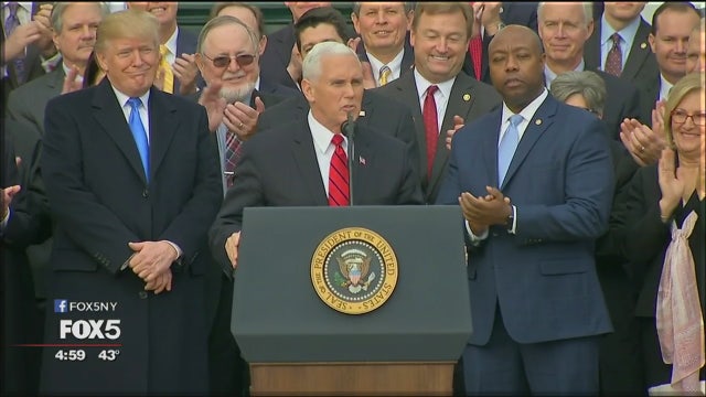 Republicans celebrate passage of tax bill