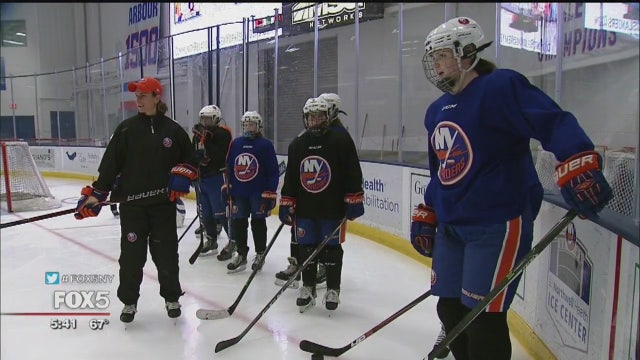Dozens of girls skate in elite ice hockey program on Long Island