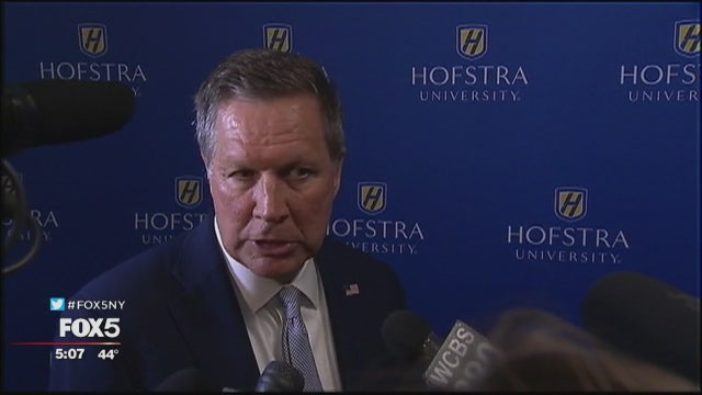 Republican John Kasich campaigns on Long Island