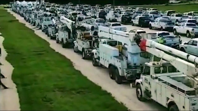Utility crews from across the country ready to restore power after Hurricane Dorian