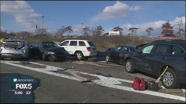 Icy road blamed for multi-vehicle crash on Long Island