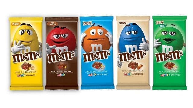 M&Ms to launch chocolate bars, hazelnut spread-flavored candies