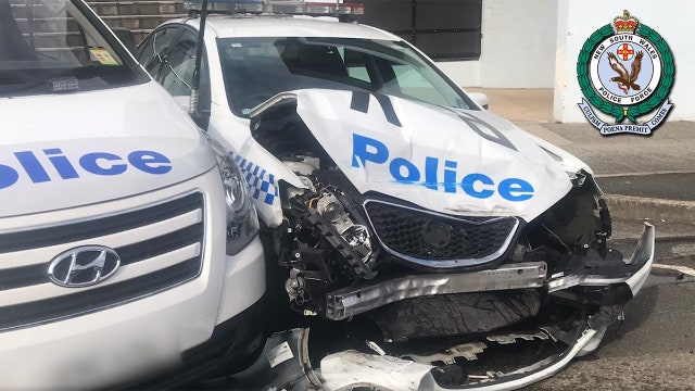 Van that crashed into police cars was carrying a huge stash of meth, cops say
