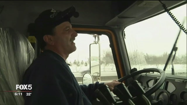 Riding along with highway plow during Nor'easter
