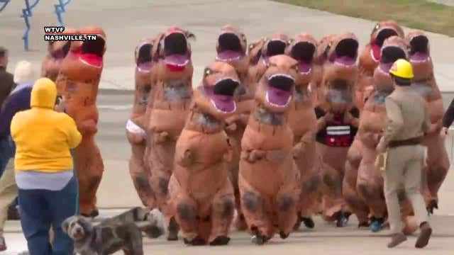 'T-Rex Stampede' through streets of Nashville