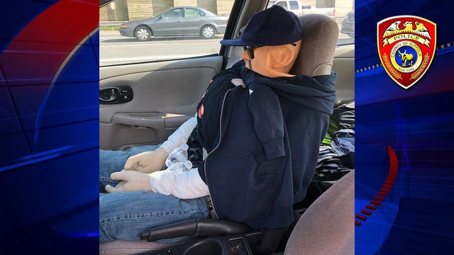 Police: Car in HOV lane had a mannequin 'riding shotgun'
