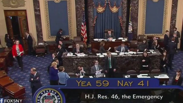 Senate rejects Trump border emergency as Republicans defect
