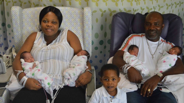 Suburban Chicago family celebrates Father's Day with new quadruplets