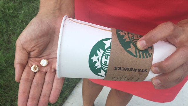 Cleaning tablets found in woman's Starbucks coffee