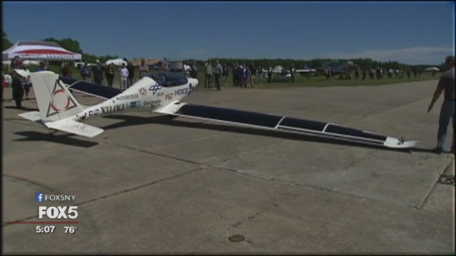 Solar-power plane tested on Long Island