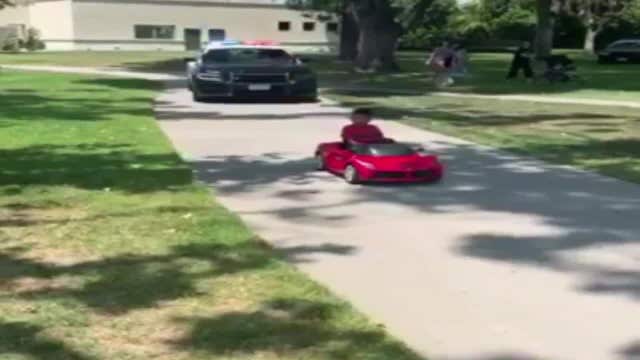 Anaheim Police 'pull over' toddler in speeding Ferrari