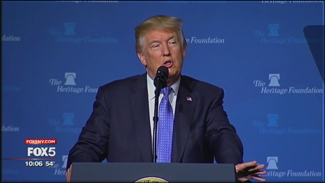 Trump pitches tax reform to conservative think tank