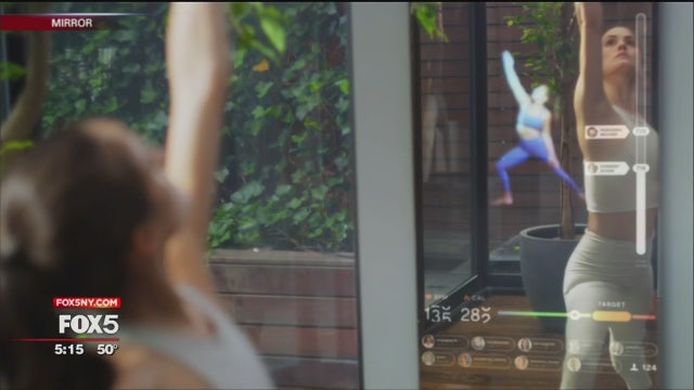 Working out in the 'Mirror,' an interactive home gym