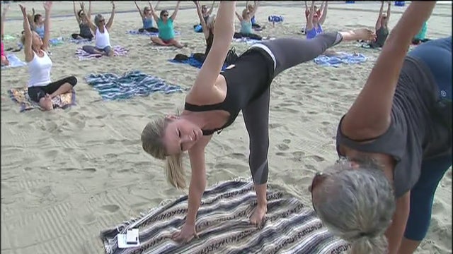 Yoga on the beach and on the water