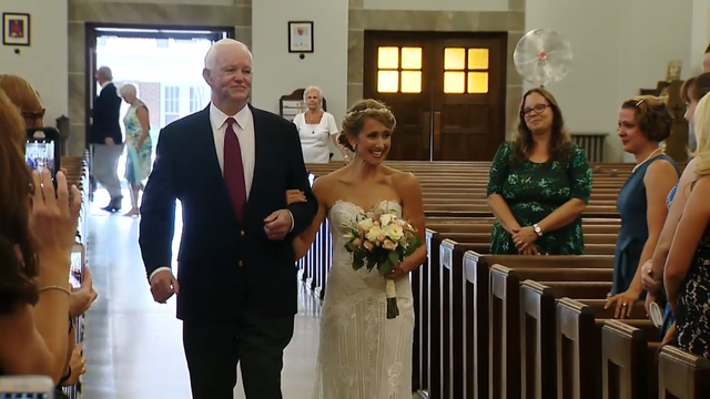 Bride given away by man who got her dad's heart